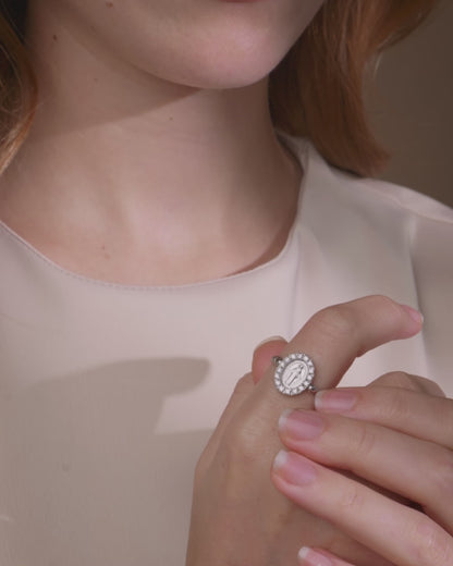 Sterling Silver Worked Adjustable Ring with Miraculous Medal