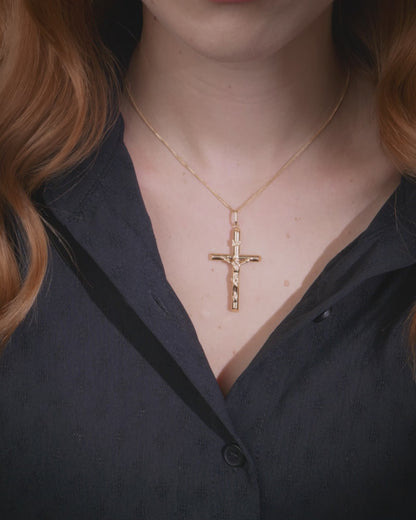 Yellow Gold Truncated Crucifix Pendant