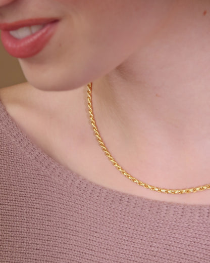 Torchon-Kette aus Vergoldetem Sterlingsilber