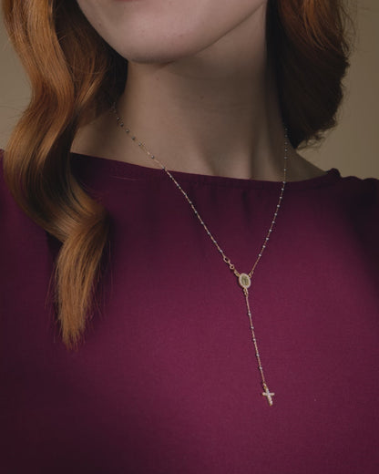 Zweifarbige Gold Rosenkranz Perlen