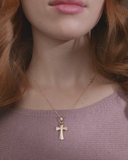 Gelbgold-Kreuz-Anhänger