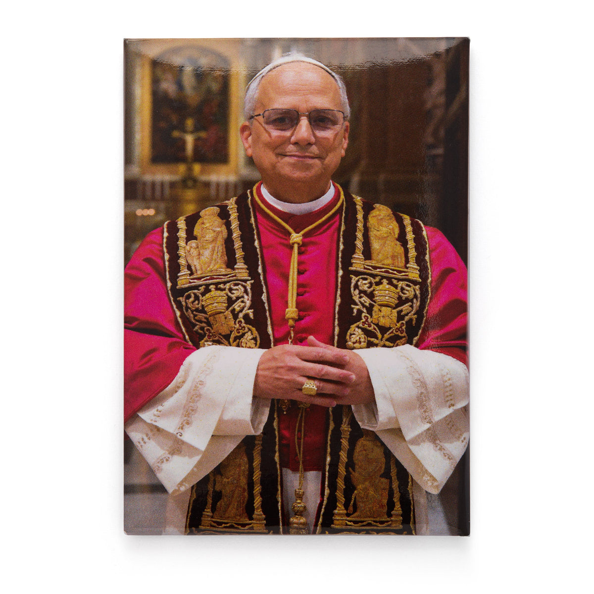 Rectangular Magnet of Pope Leo XIV with the Pontifical Stole