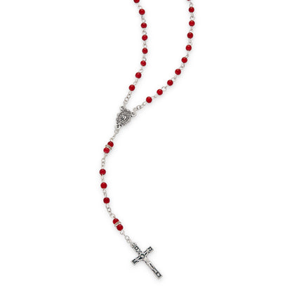 Red Pearls Beads Miraculous Virgin Rosary