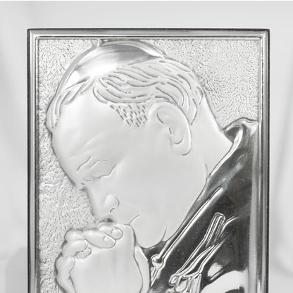 Religious Picture Praying Pope John Paul II Bilaminate Sterling Silver