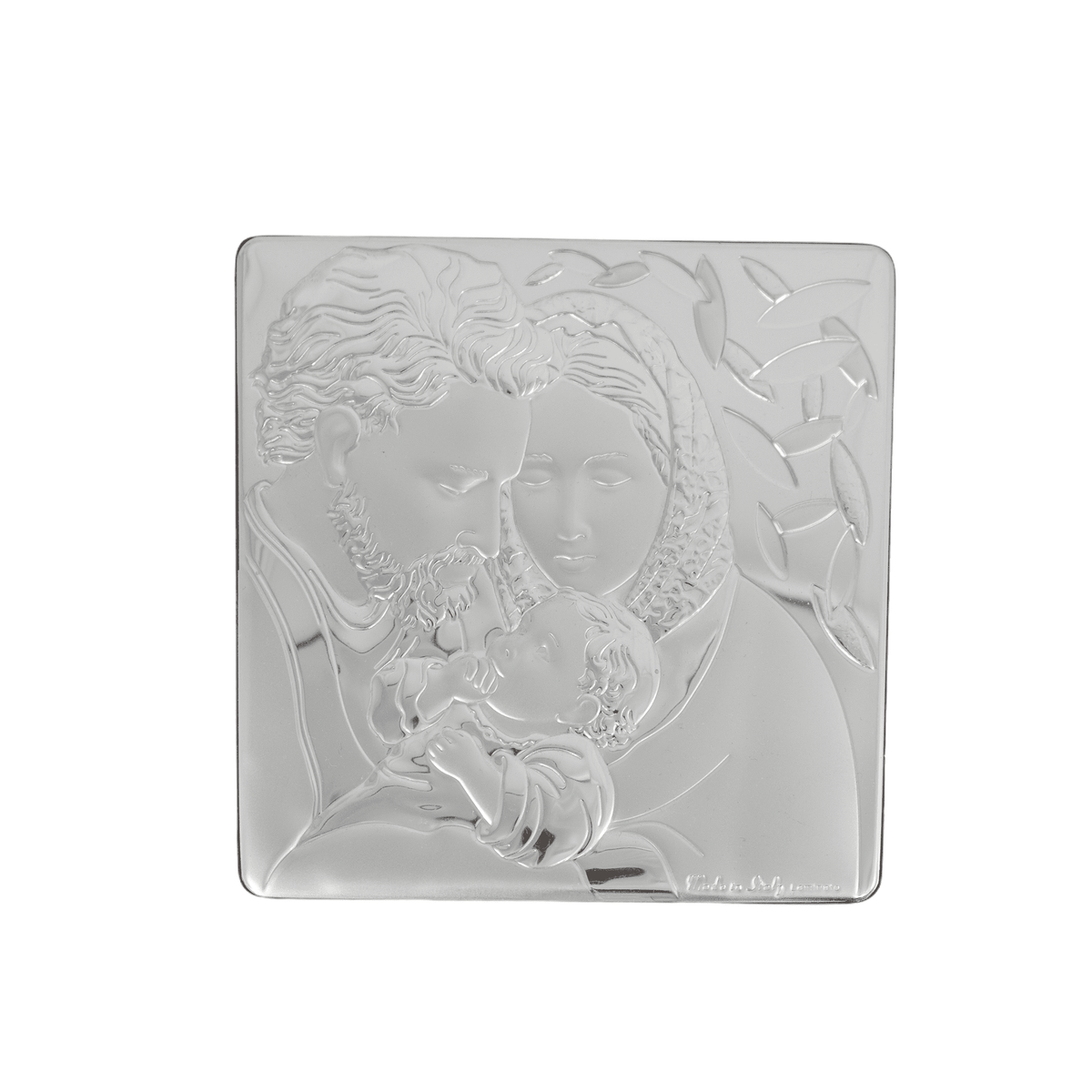 Religious Picture Sacred Family Silver Bilaminate