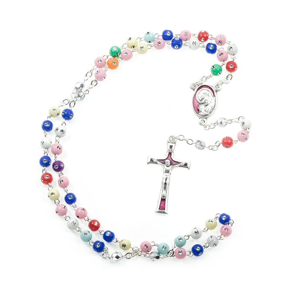 Resin Multicolor rosary with rhinestones