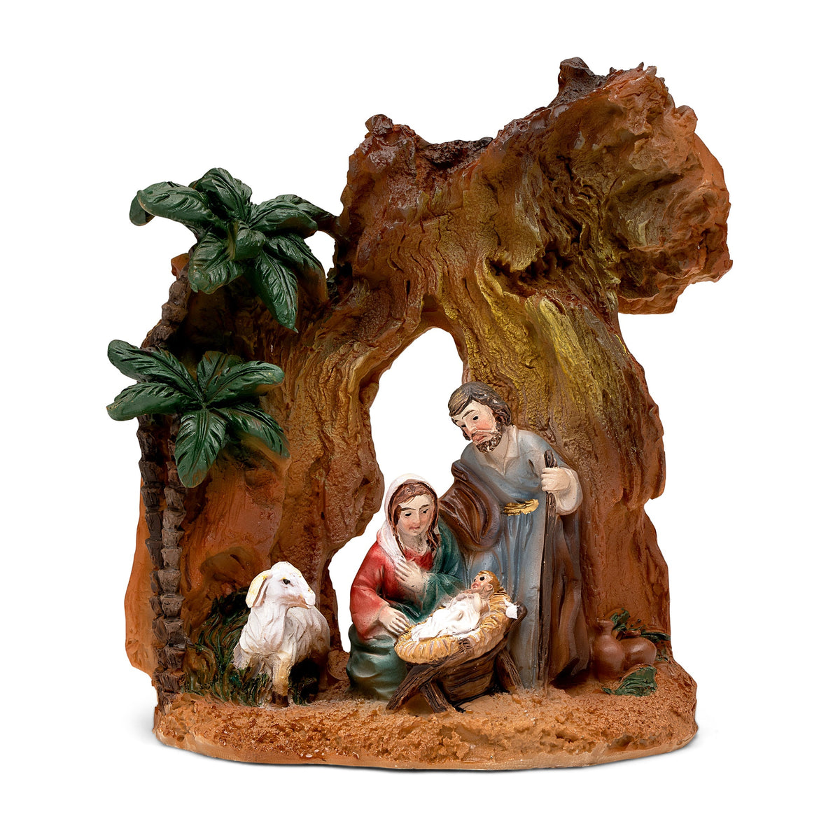 Resin Nativity Scene in Bark