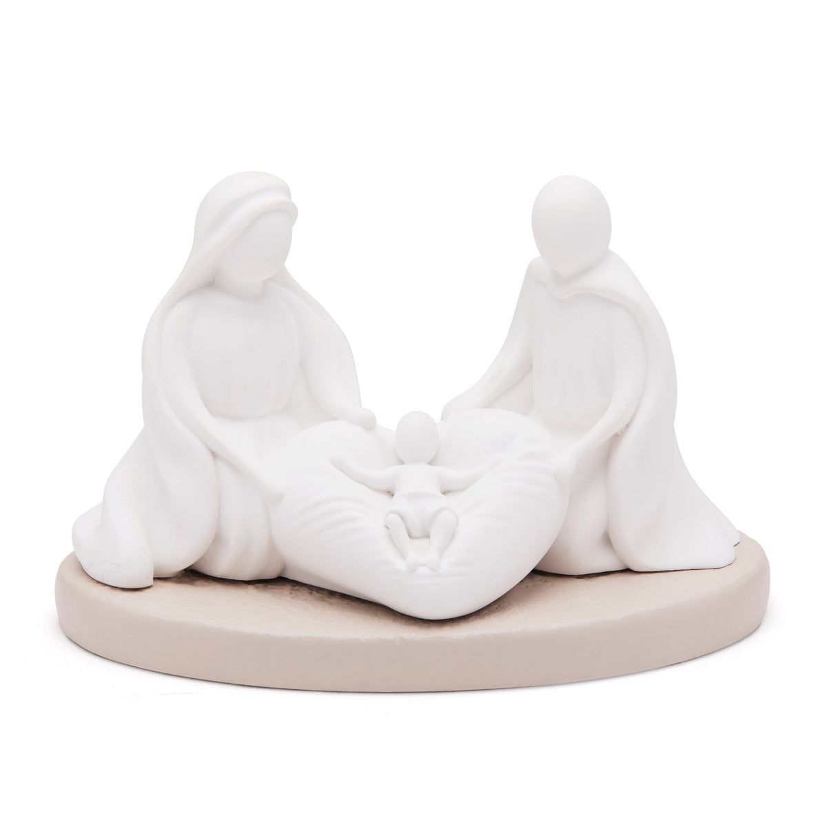 Resin Nativity Scene with Heart-shaped Cradle