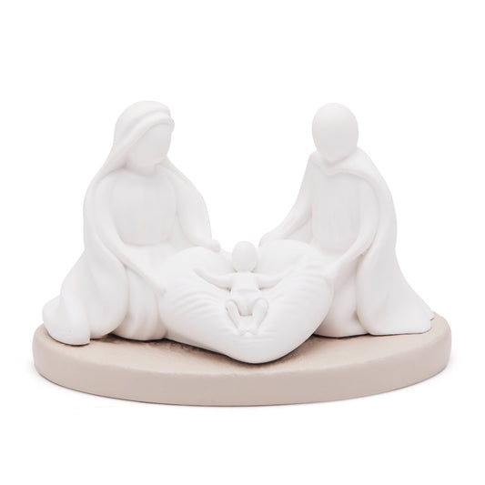 Resin Nativity Scene with Heart-shaped Cradle