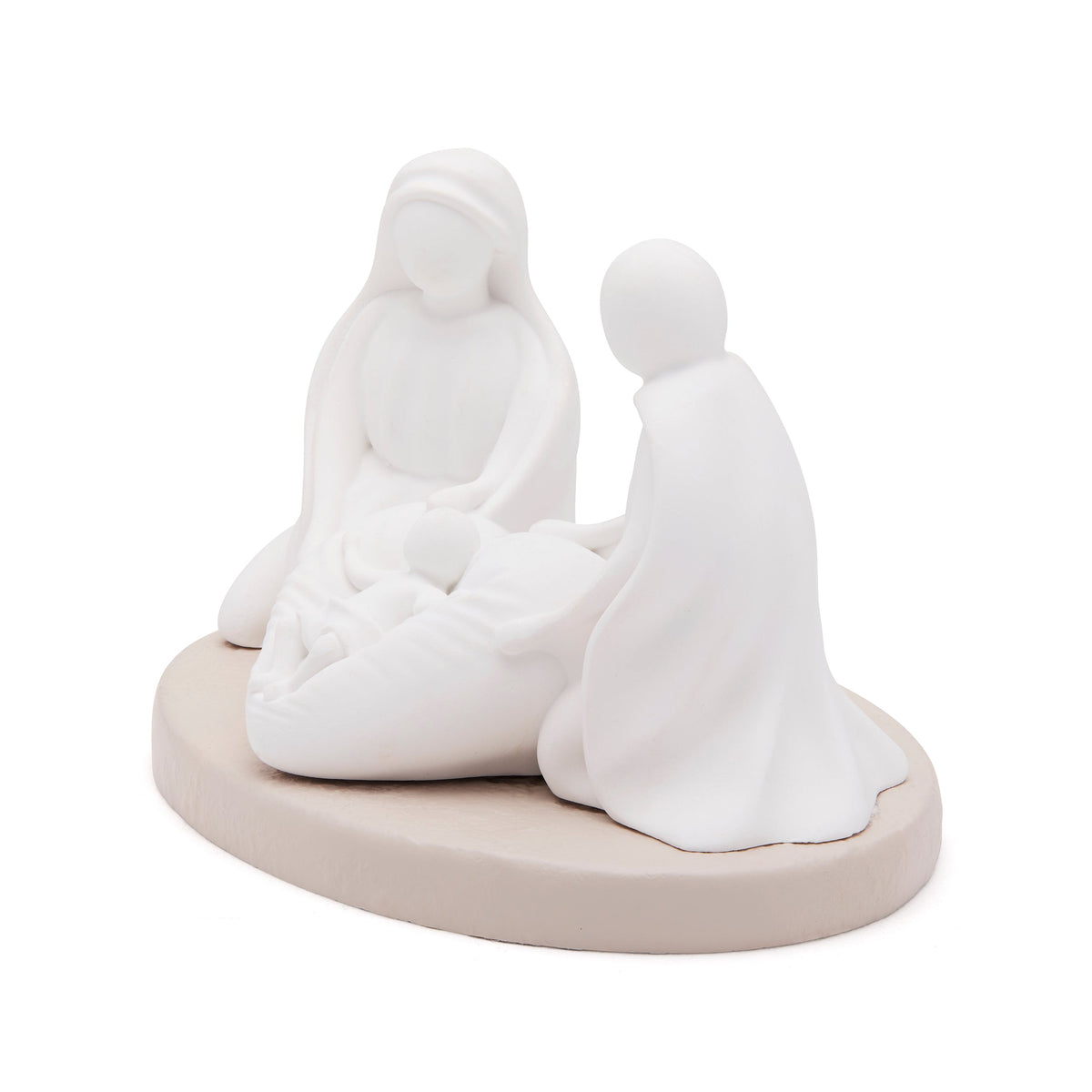 Resin Nativity Scene with Heart-shaped Cradle