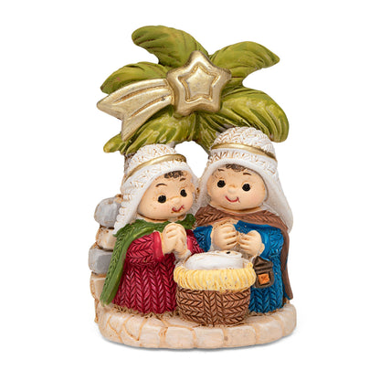 Resin Nativity Scene With Palm Tree