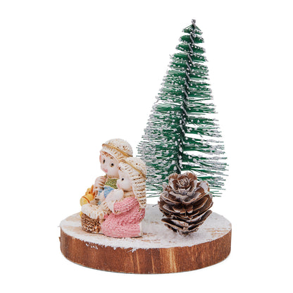 Resin Nativity Scene With Tree on Trunk
