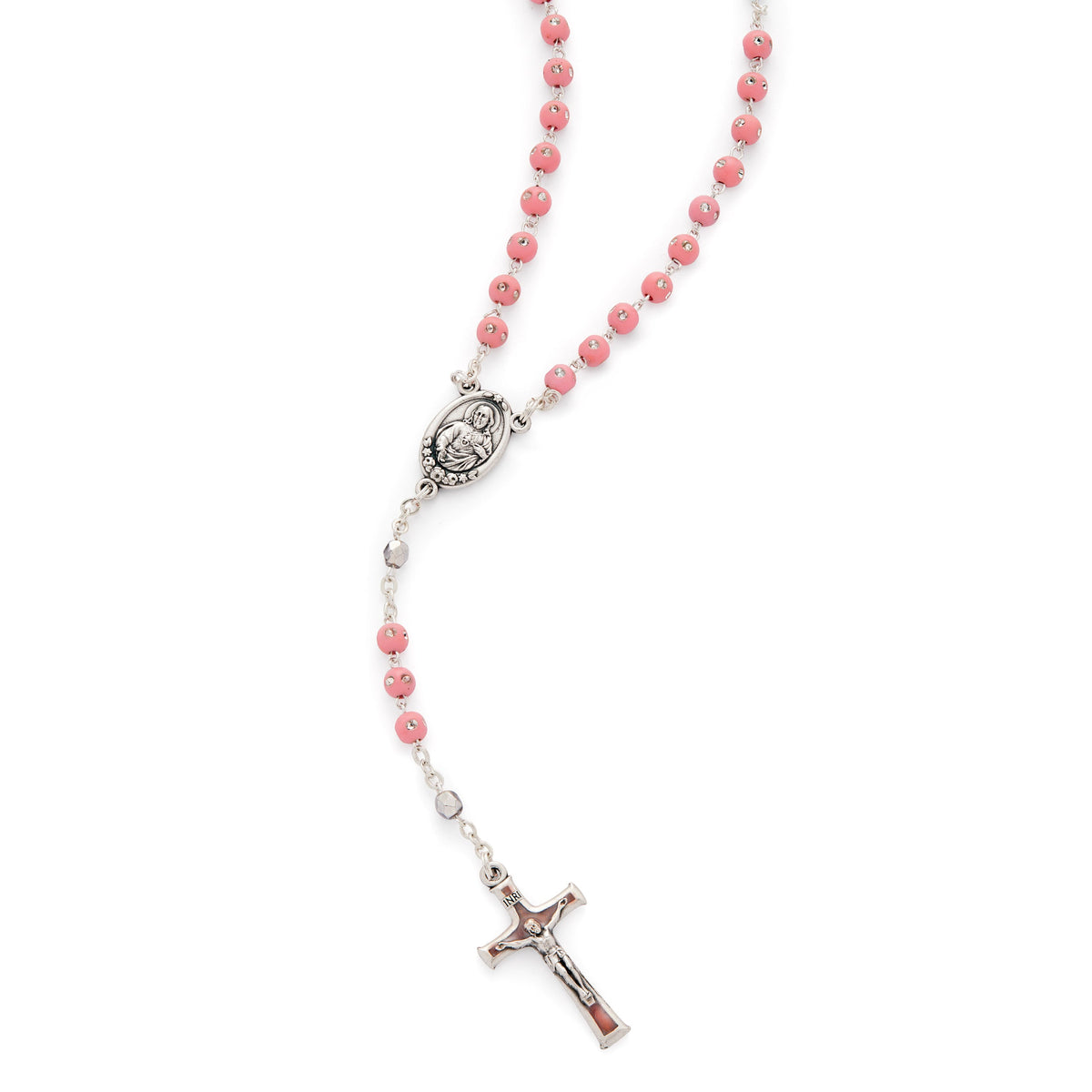 Resin rosary with rhinestones
