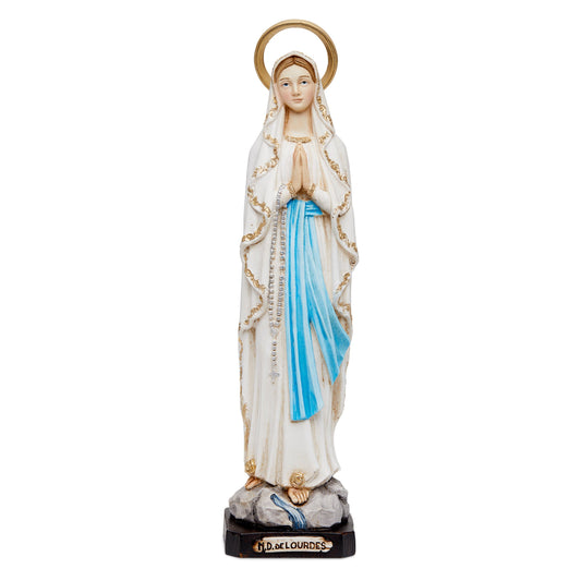Resin Statue of Our Lady of Lourdes With Halo