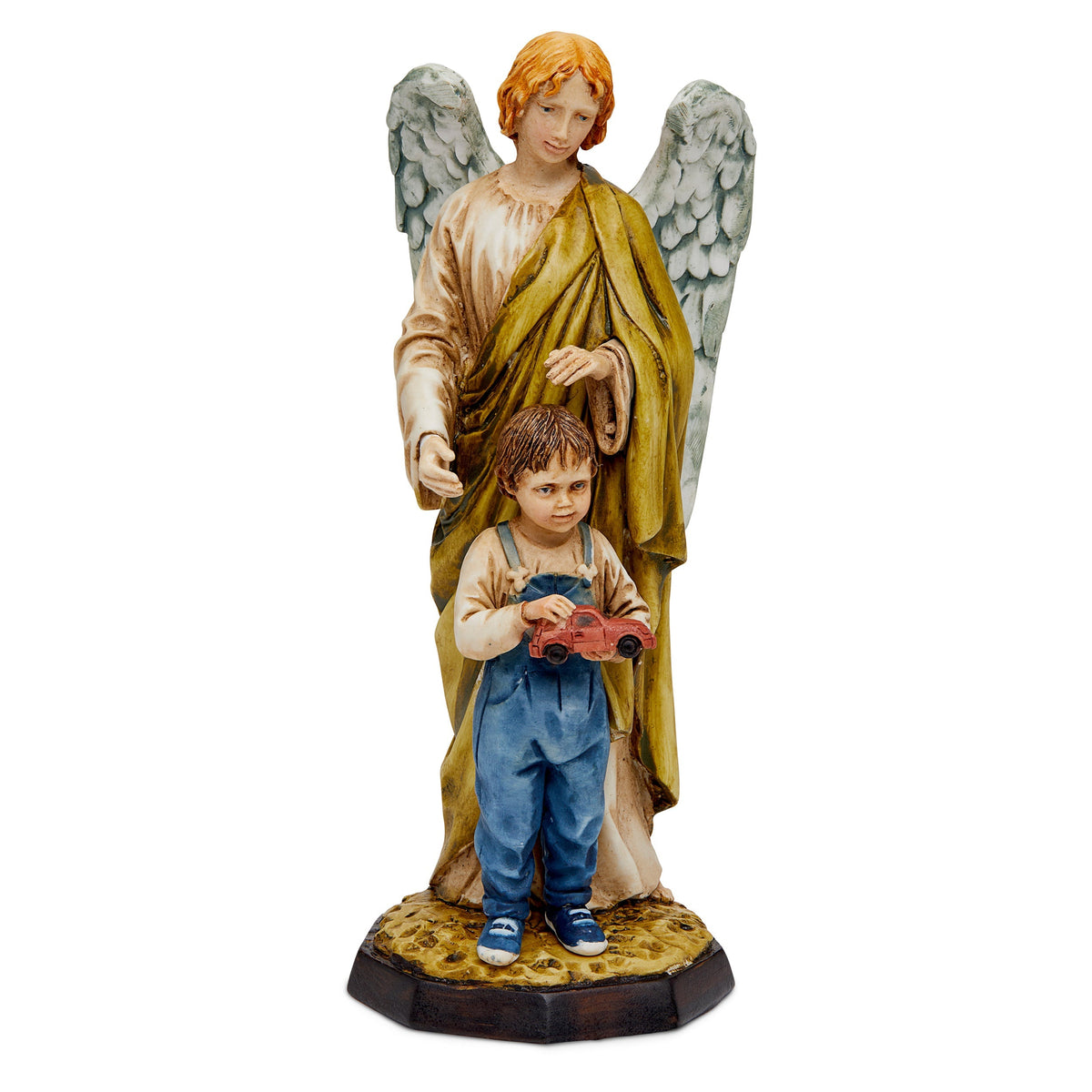 Resin Statue of the Guardian Angel With a Child