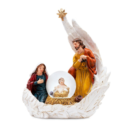 Resin Wing With Nativity Scene and Snow Globe