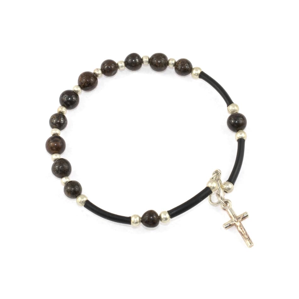 Rigid Caoutchouc Rosary Bracelet
