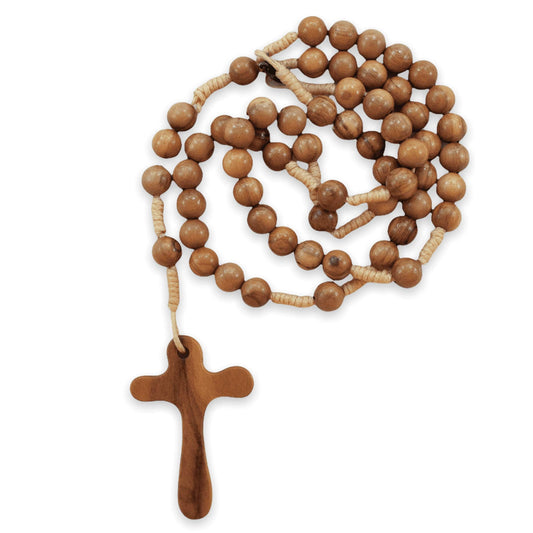 Rope Rosary Olive Wood Beads