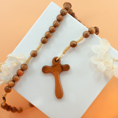 Rope Rosary Olive Wood Beads