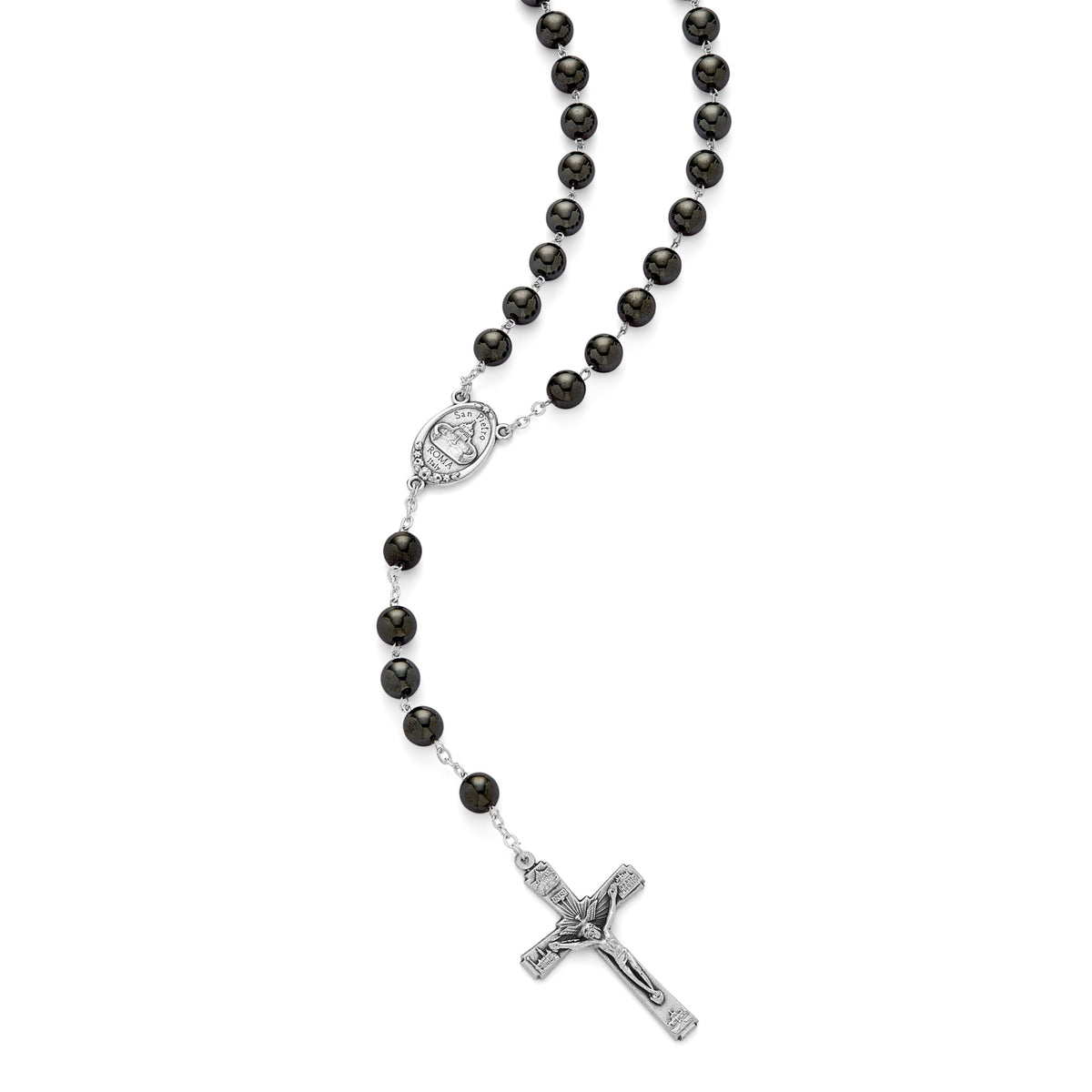 Our Lady of Good Health Traditional Rosary in Hematite beads