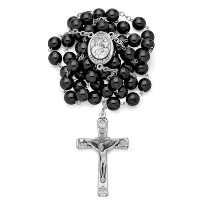Our Lady of Good Health Traditional Rosary in Hematite beads