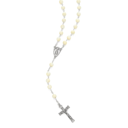 Rosary Beads with Jesus of Sacred Heart Center Medal and Holy Spirit Crucifix