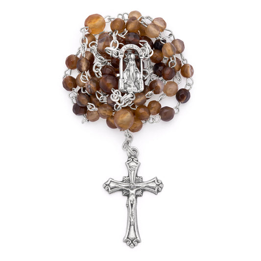 Rosary in Brown Agate