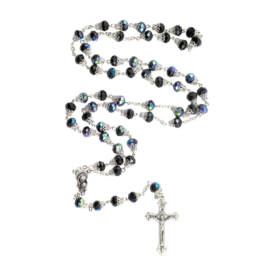 Rosary in Faceted Mongolfiera Glass Beads