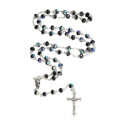Rosary in Faceted Mongolfiera Glass Beads