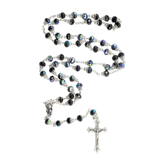Rosary in Faceted Mongolfiera Glass Beads