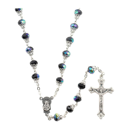 Rosary in Faceted Mongolfiera Glass Beads