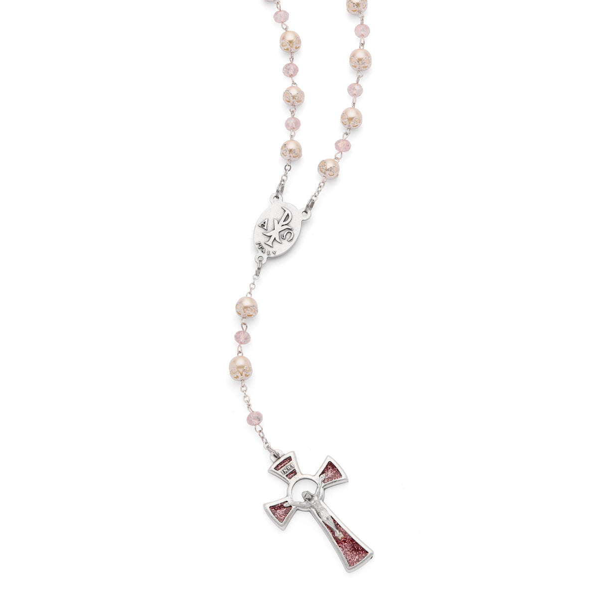 Rosary in pearls and crystals