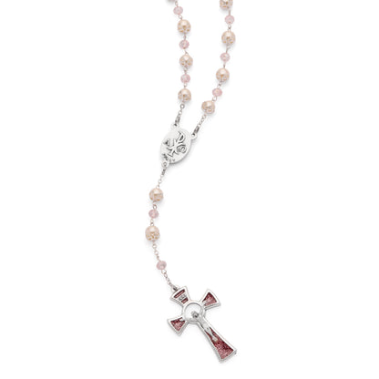 Rosary in pearls and crystals
