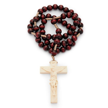 Rosary in Rope  with Wooden Beads