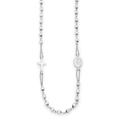 Rosary Necklace in White Gold