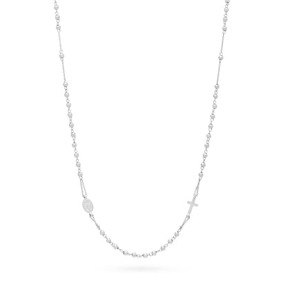 Rosary Necklace in White Gold