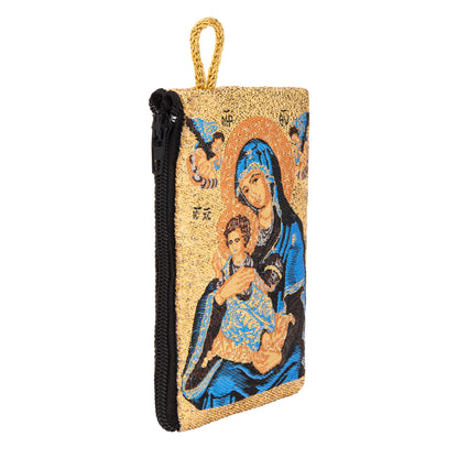 Rosary Pouch with Blue Our Lady of Perpetual Help