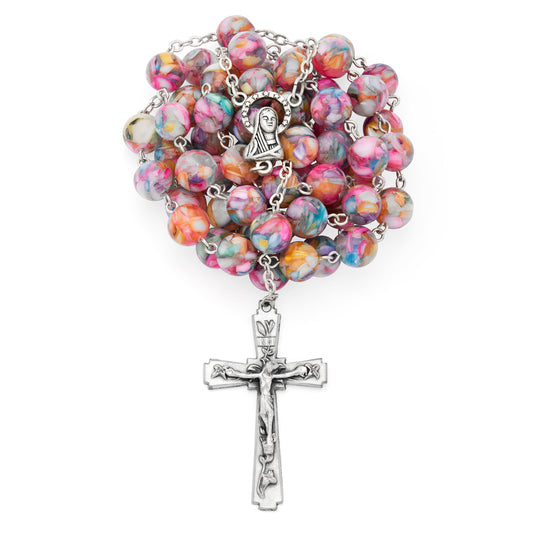 Rosary with Multicolor Shell Beads
