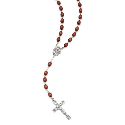 Rosary with Oval Wooden Beads