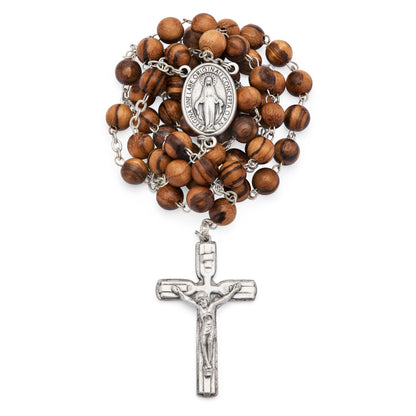 Rosary With Zebrawood Beads