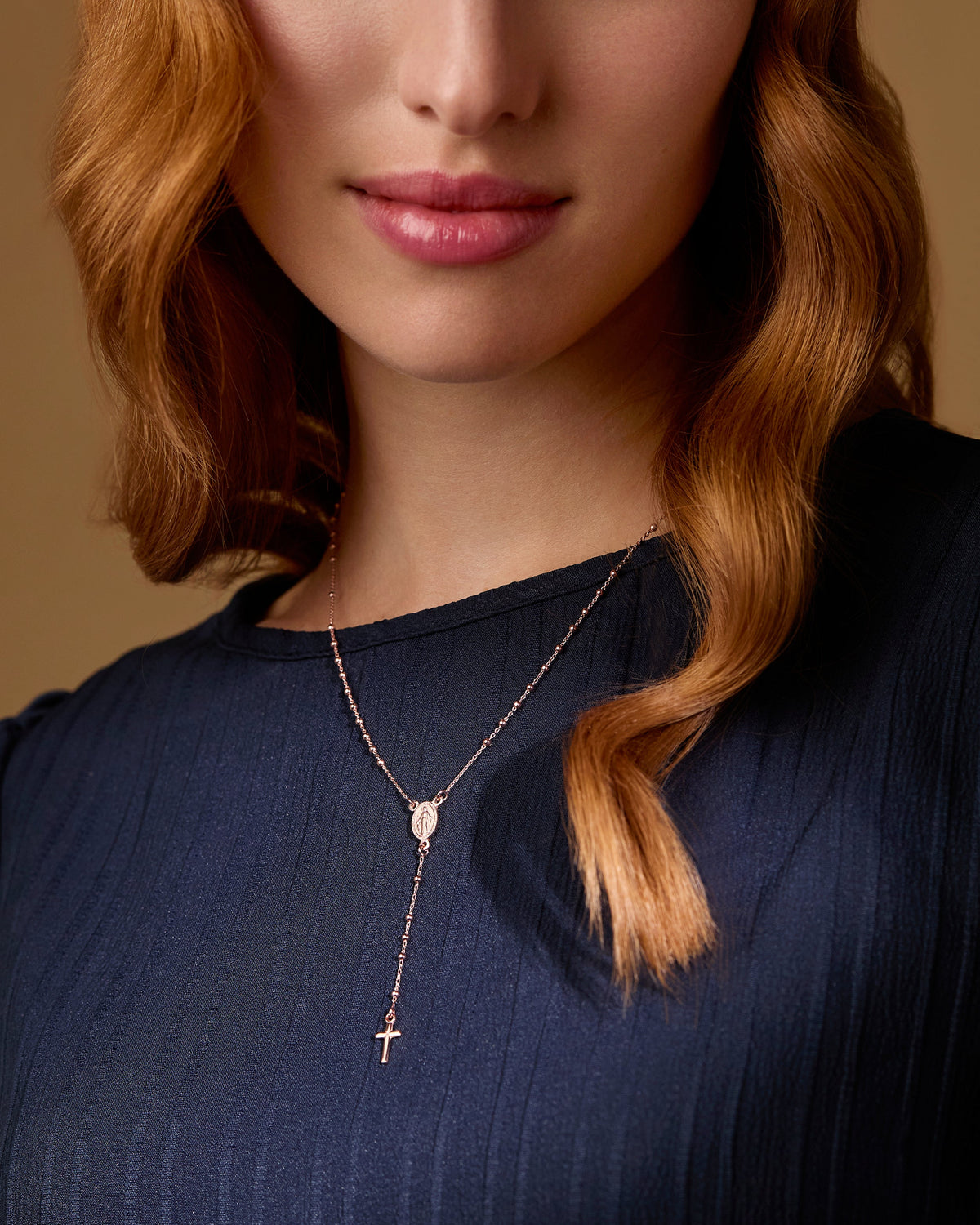 Rose Gold-plated Sterling Silver Rosary