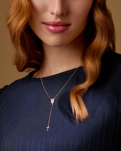 Rose Gold-plated Sterling Silver Rosary
