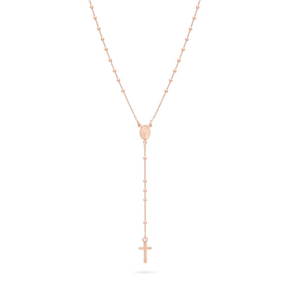 Rose Gold-plated Sterling Silver Rosary with Small Beads