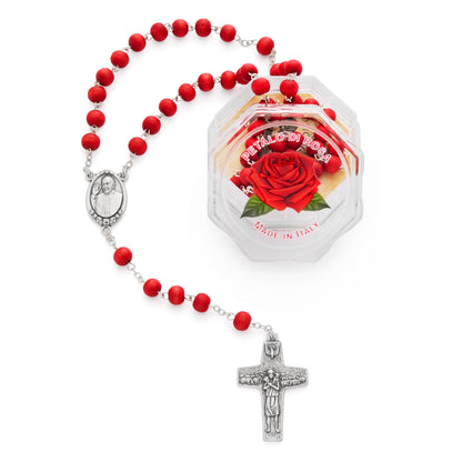 Rose Petal Pope Francis Boxed Rosary