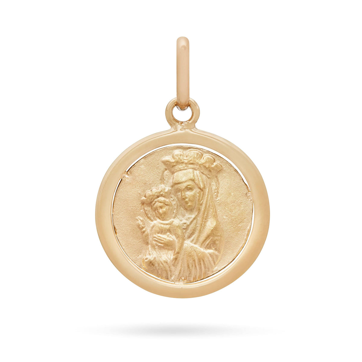 Round Gold Plated Peace Medal with Crystal