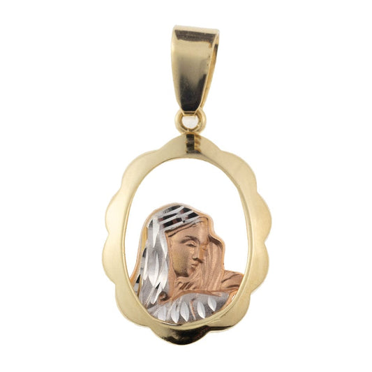 Round Medal with Zircons of the Madonnina or Madonna del Ferruzzi