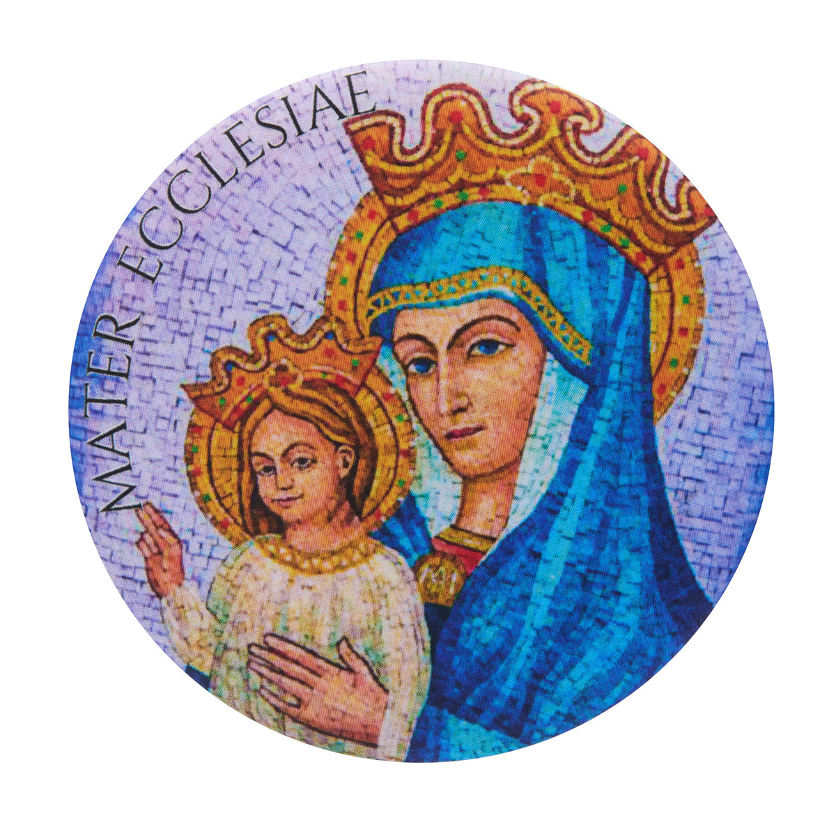 Round Soft-touch Magnet with Mater Ecclesiae
