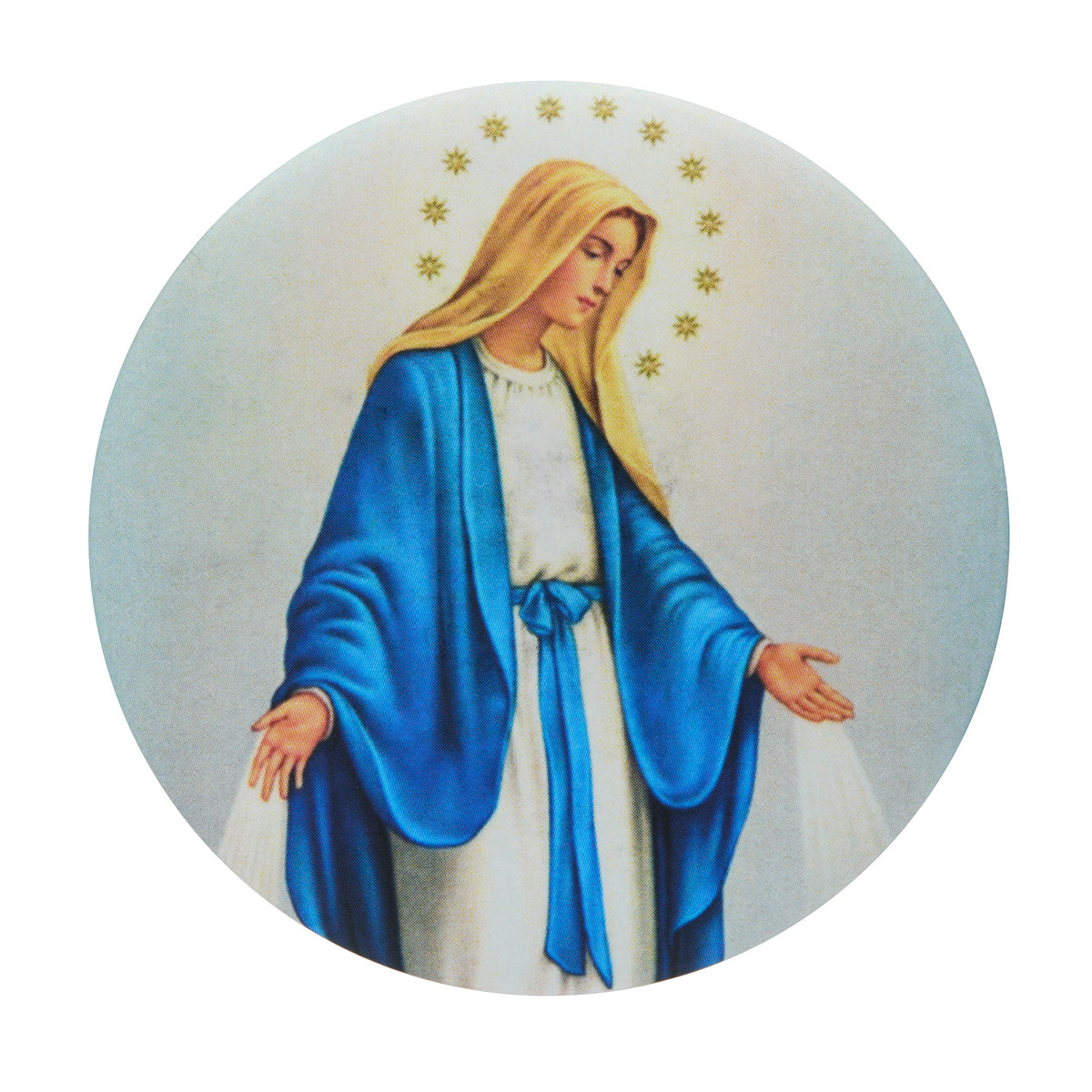 Round Soft-touch Magnet with Our Lady of the Miraculous Medal