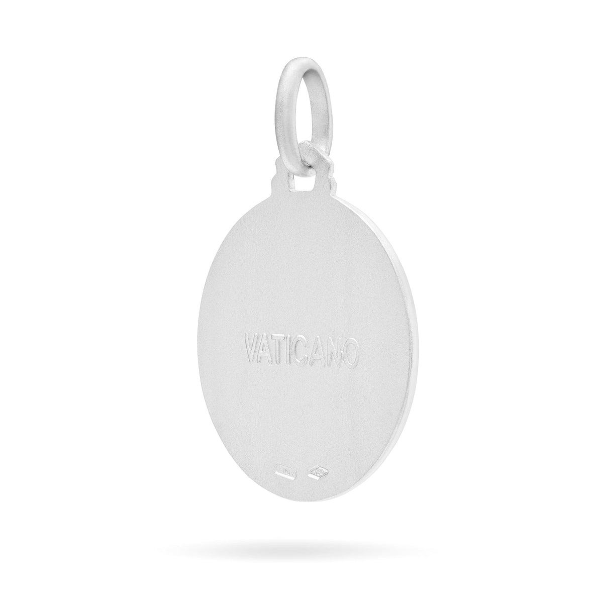 Round White Gold Miraculous Medal