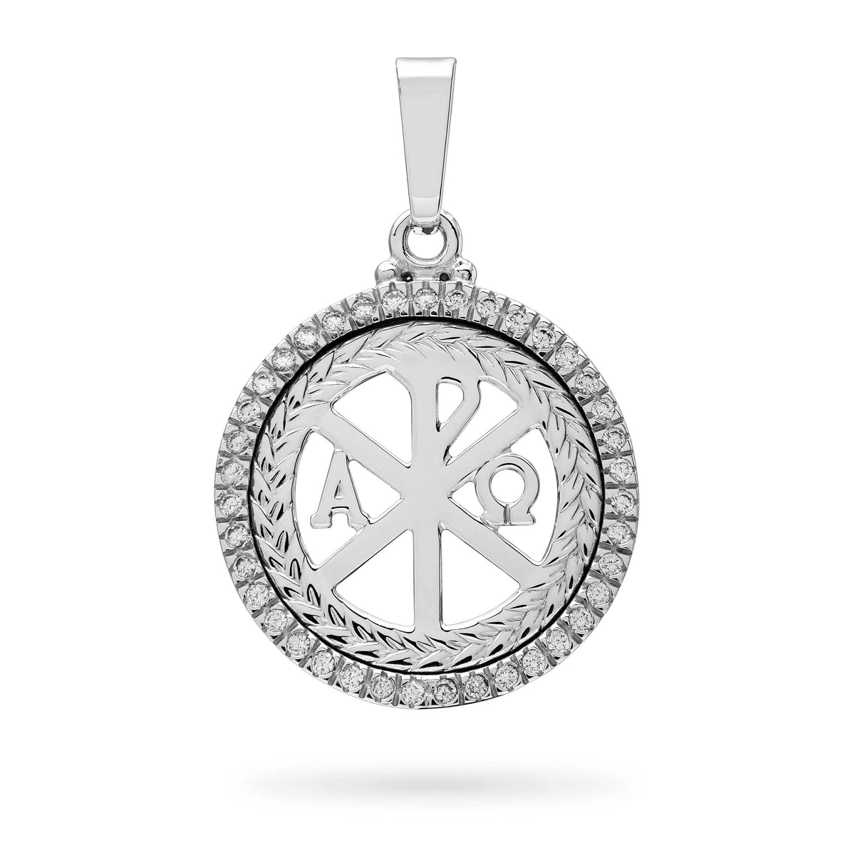 Round White Gold Peace symbol